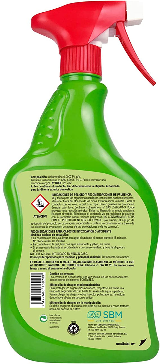 Pistola Listo Uso.Insecticida polivalente para jardín, pulgones y orugas.