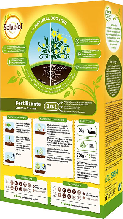Solabiol fertilizante para cítricos, con estimulador radicular.